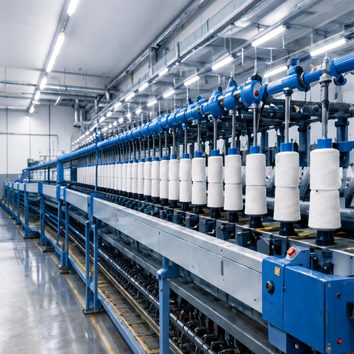 Industrial textile machinery and yarn production